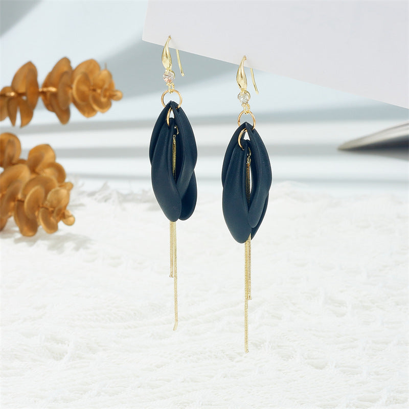 1 Pair Streetwear Solid Color Patchwork Alloy Drop Earrings