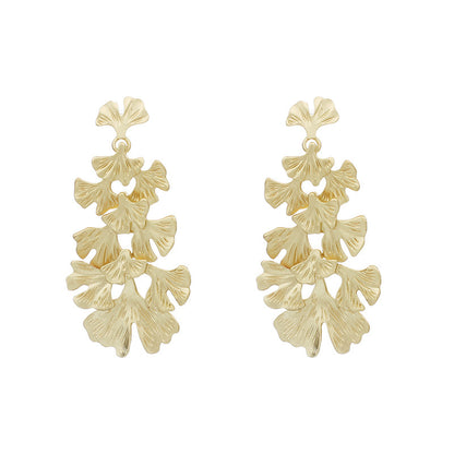 1 Pair Vintage Style Leaves Plating Alloy Gold Plated Drop Earrings