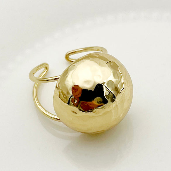 Simple Style Irregular Copper Gold Plated Open Rings In Bulk