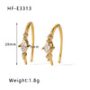 1 Pair Classic Style U Shape Crown Butterfly Plating Inlay Stainless Steel Artificial Pearls Zircon 18k Gold Plated Earrings