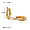 1 Pair Classic Style U Shape Crown Butterfly Plating Inlay Stainless Steel Artificial Pearls Zircon 18k Gold Plated Earrings