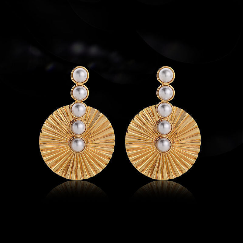 1 Pair Modern Style Round Plating Copper Drop Earrings