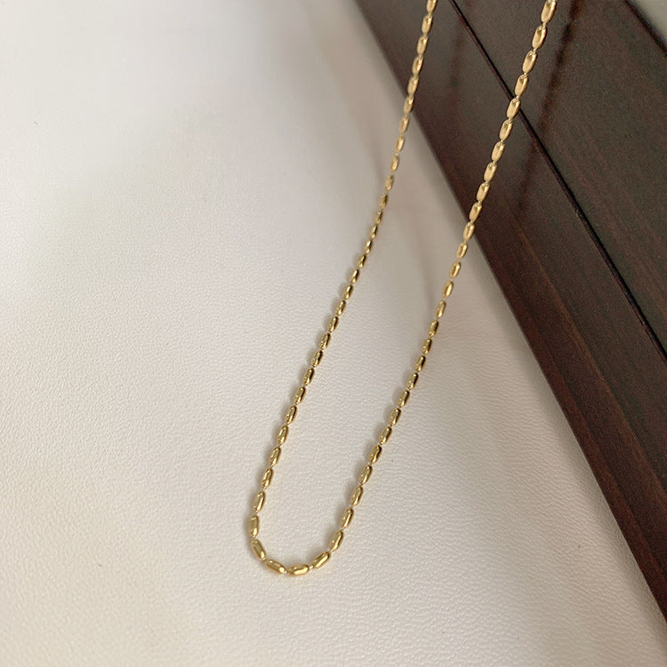 Simple Style Solid Color Titanium Steel 18k Gold Plated Necklace In Bulk