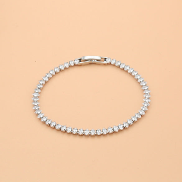 Simple Style Horse Eye Stone Copper Plating Inlay Zircon Gold Plated Bracelets