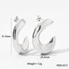 1 Pair Simple Style C Shape Plating Stainless Steel 14k Gold Plated White Gold Plated Gold Plated Ear Studs