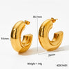 1 Pair Simple Style C Shape Plating Stainless Steel 14k Gold Plated White Gold Plated Gold Plated Ear Studs