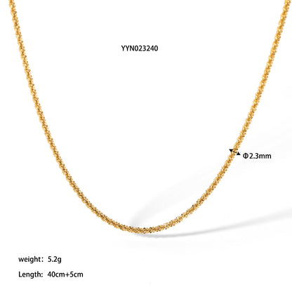 Ig Style Solid Color Stainless Steel Plating 18k Gold Plated Bracelets Necklace