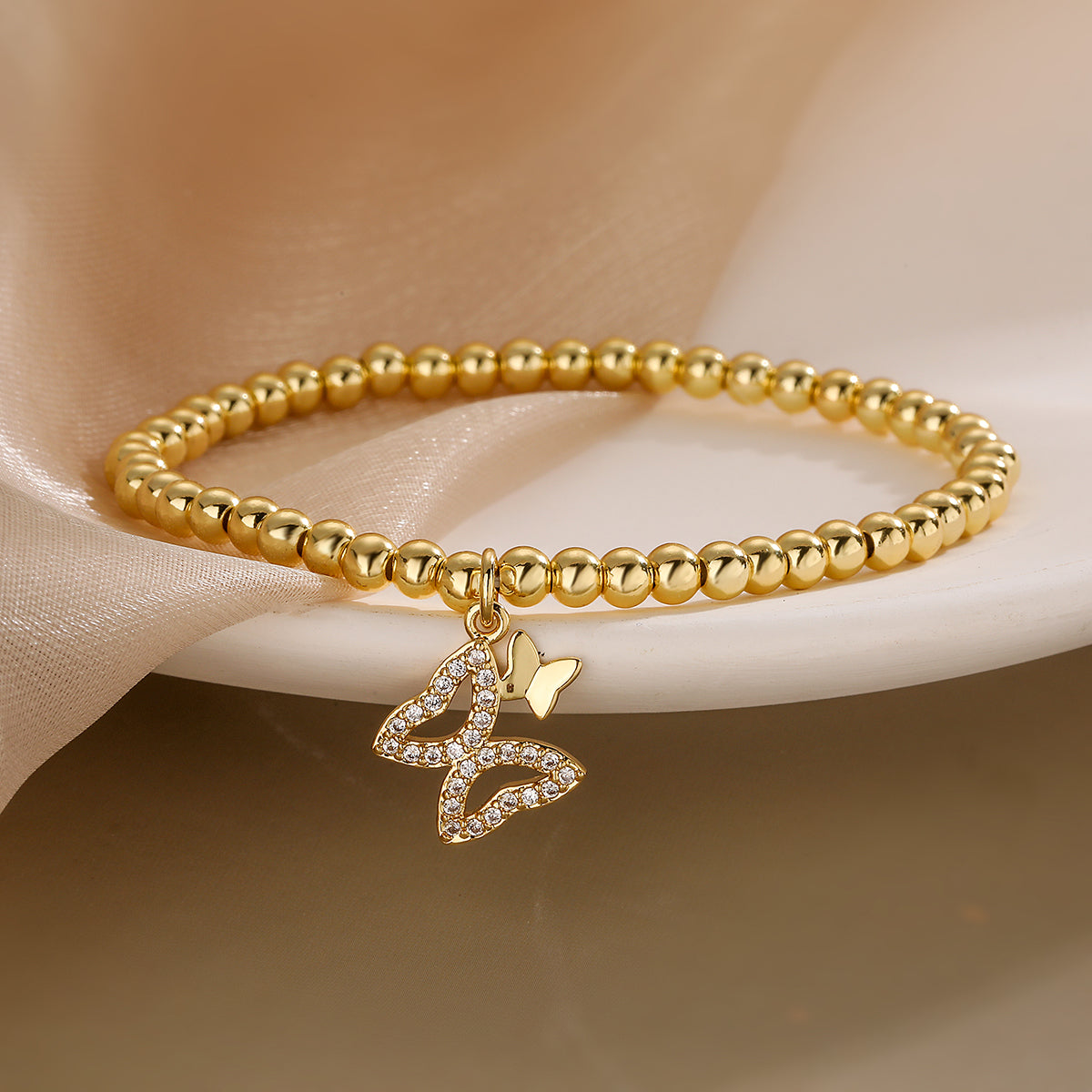 Simple Style Commute Dragonfly Butterfly Copper 18k Gold Plated Zircon Bracelets In Bulk