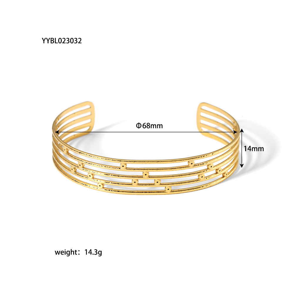 Elegant Streetwear Animal Leaf 304 Stainless Steel 18K Gold Plated Wristband Bangle In Bulk