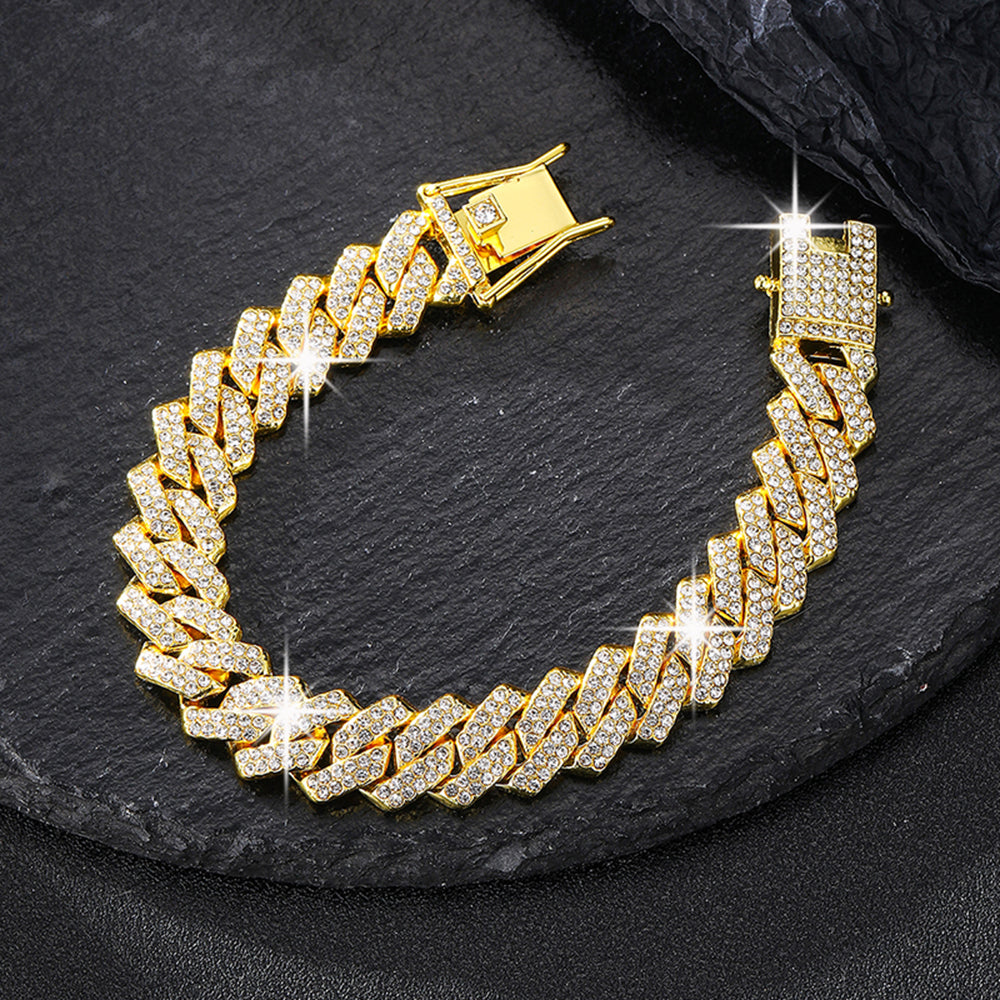 Hip-hop Necklace Alloy Inlay Rhinestones Men's Necklace