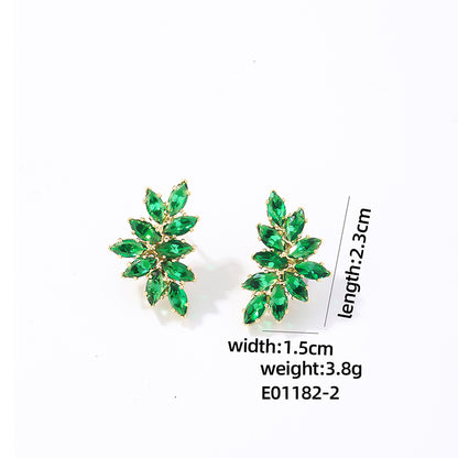 1 Pair Casual Sweet Water Droplets Flower Plating Inlay Copper Zircon Gold Plated Ear Studs