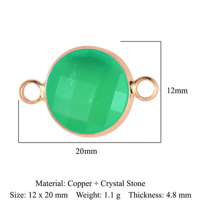 Classic Style Round Heart Shape Copper Inlay Crystal Glass Charms