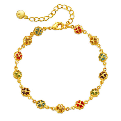 Modern Style Flower Copper Plating 18k Gold Plated Bracelets