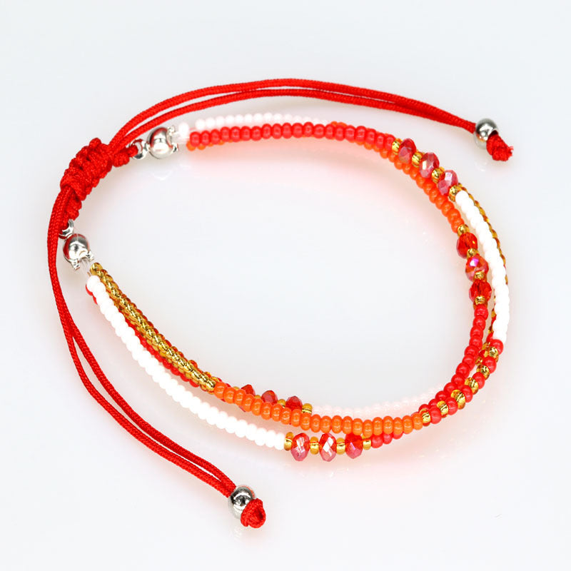 Casual Color Block Crystal Seed Bead Unisex Bracelets