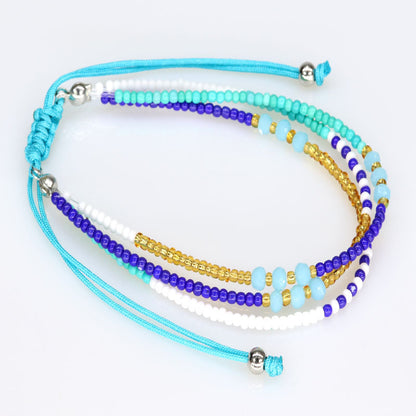 Casual Color Block Crystal Seed Bead Unisex Bracelets