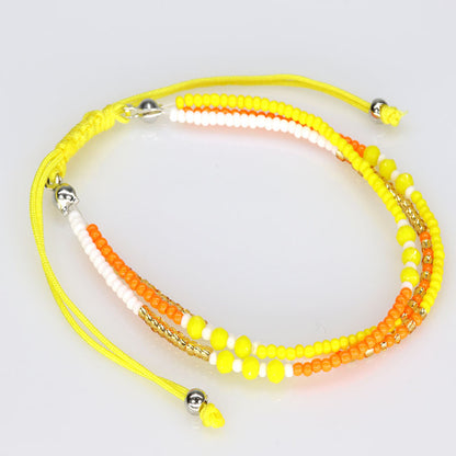 Casual Color Block Crystal Seed Bead Unisex Bracelets