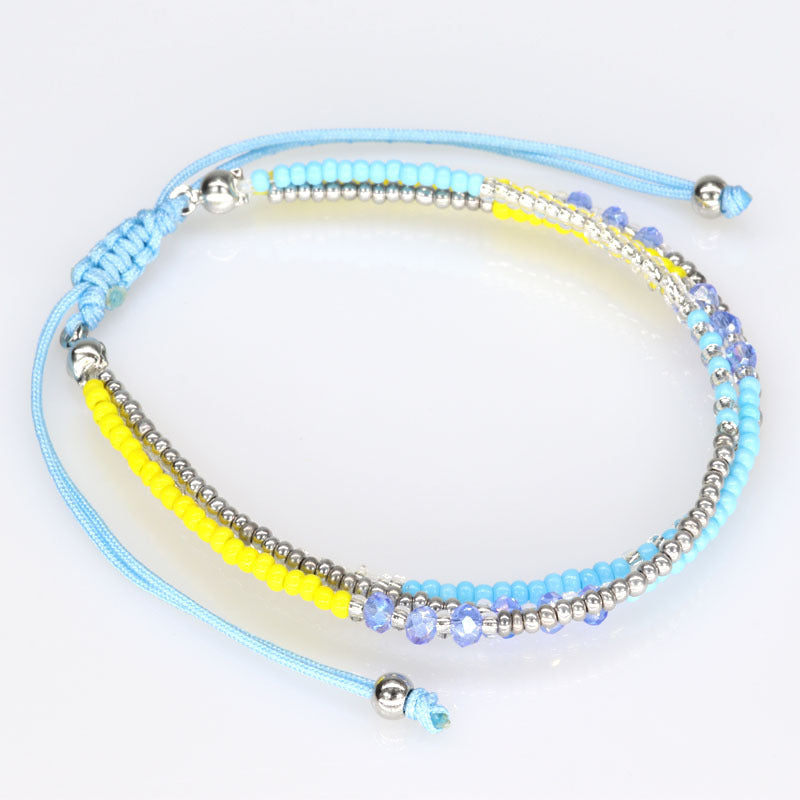 Casual Color Block Crystal Seed Bead Unisex Bracelets