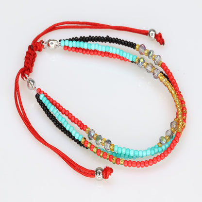 Casual Color Block Crystal Seed Bead Unisex Bracelets