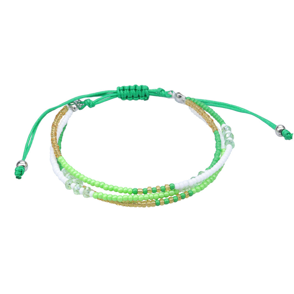 Casual Color Block Crystal Seed Bead Unisex Bracelets