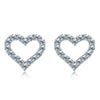 Wholesale Elegant Heart Shape Sterling Silver Plating Inlay Moissanite Ear Studs