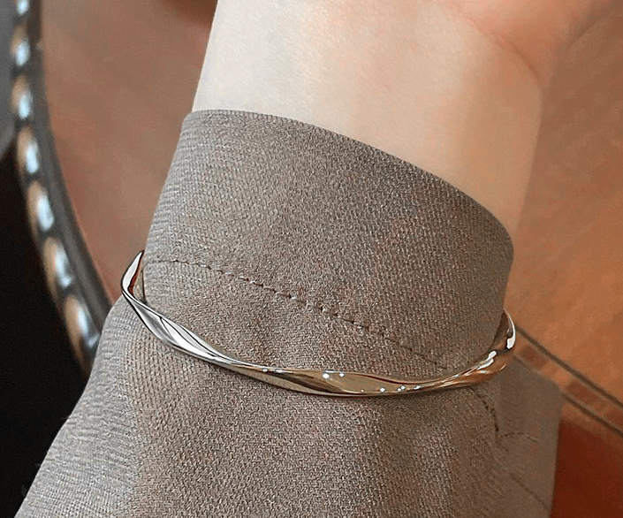 Simple Style Irregular Titanium Steel Bangle In Bulk