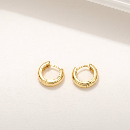 1 Pair Simple Style C Shape Plating Inlay Copper Zircon Hoop Earrings Ear Studs