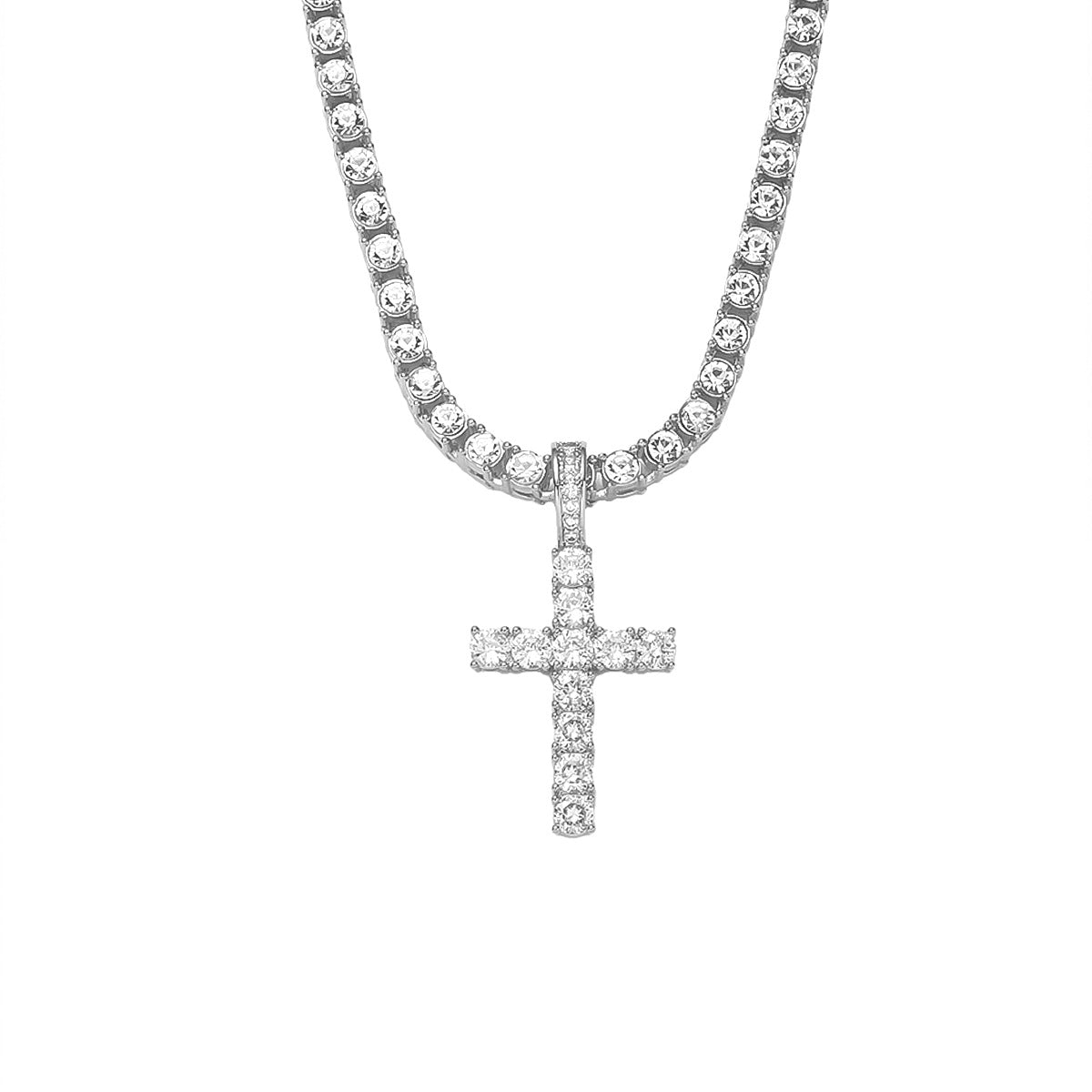 Hip-hop Cross Alloy Inlay Zircon Men's Necklace Pendant