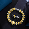 Simple Style Flower Wreath Copper Plating Inlay Zircon White Gold Plated Bracelets