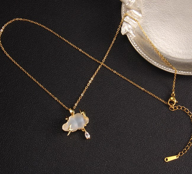 Simple Style Clouds Copper Gold Plated Pendant Necklace In Bulk