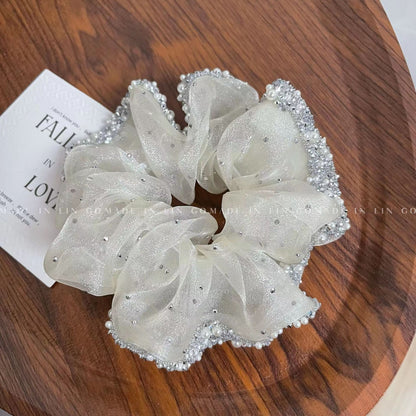 Modern Style Solid Color Organza Hair Tie