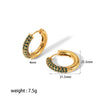 1 Pair Simple Style U Shape Plating Inlay Stainless Steel Zircon 18k Gold Plated Ear Studs