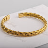 Simple Style Solid Color Stainless Steel Plating Gold Plated Bangle