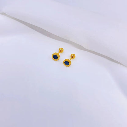 1 Pair Simple Style Heart Shape Plating Titanium Steel Ear Studs