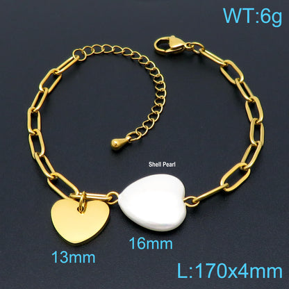 Simple Style Heart Shape Stainless Steel Plating 18k Gold Plated Bracelets