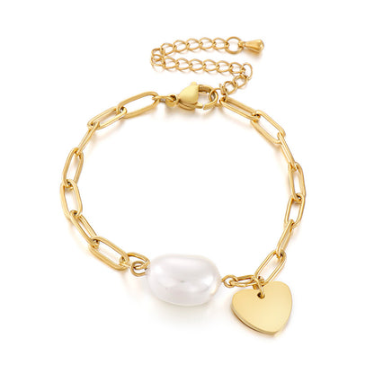 Simple Style Heart Shape Stainless Steel Plating 18k Gold Plated Bracelets