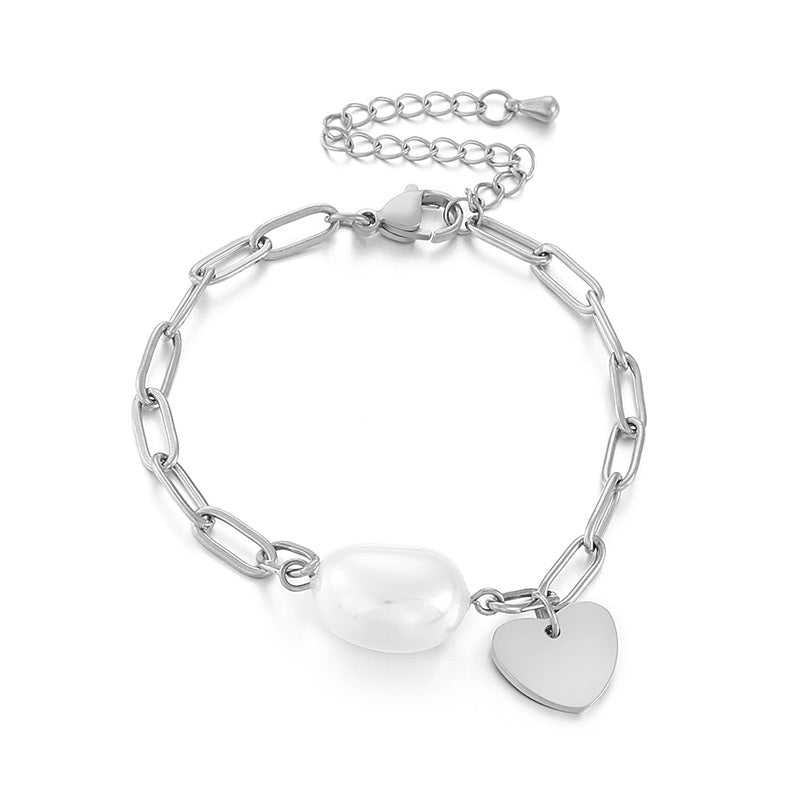 Simple Style Heart Shape Stainless Steel Plating 18k Gold Plated Bracelets