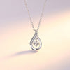 Simple Style Water Droplets Sterling Silver Inlay Zircon Pendant Necklace