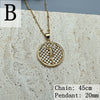 Retro Round Copper Inlay Zircon Pendant Necklace