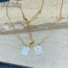 Simple Style Square Stainless Steel Plating Gold Plated Scapular Necklace Pendant Necklace