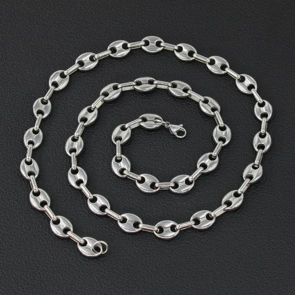 Retro Pig Nose Titanium Steel Plating Bracelets Necklace