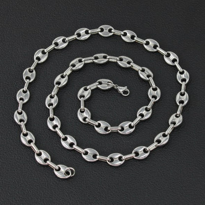 Retro Pig Nose Titanium Steel Plating Bracelets Necklace