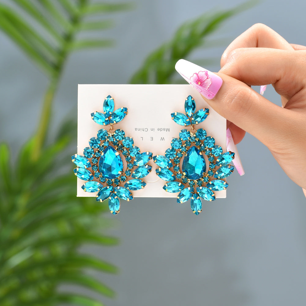 1 Pair Retro Geometric Glass Plating Women's Drop Earrings