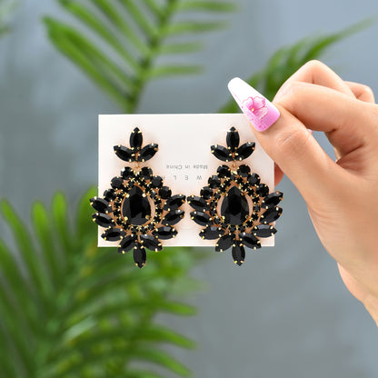 1 Pair Retro Geometric Glass Plating Women's Drop Earrings