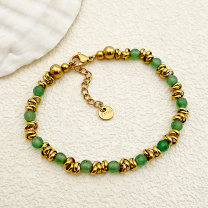 Retro Round Gold Plated Stainless Steel Wholesale Bracelets