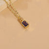 Elegant Classic Style Square Copper Plating Inlay Zircon 14k Gold Plated Pendant Necklace