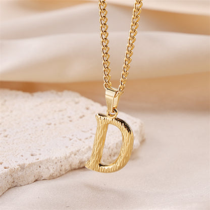 Sweet Simple Style Artistic Letter Stainless Steel Plating 18k Gold Plated Pendant Necklace