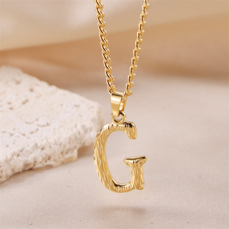 Sweet Simple Style Artistic Letter Stainless Steel Plating 18k Gold Plated Pendant Necklace