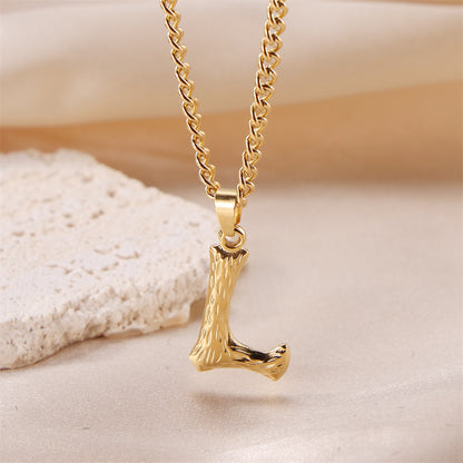 Sweet Simple Style Artistic Letter Stainless Steel Plating 18k Gold Plated Pendant Necklace