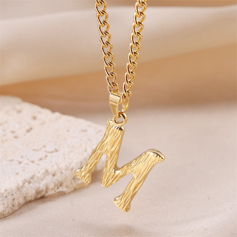 Sweet Simple Style Artistic Letter Stainless Steel Plating 18k Gold Plated Pendant Necklace