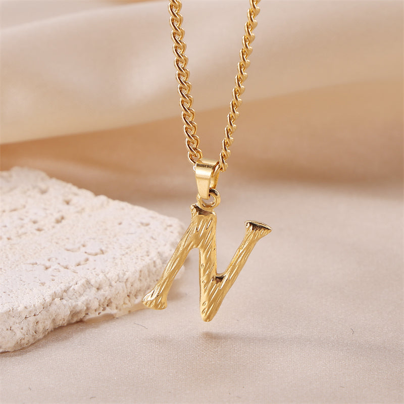 Sweet Simple Style Artistic Letter Stainless Steel Plating 18k Gold Plated Pendant Necklace